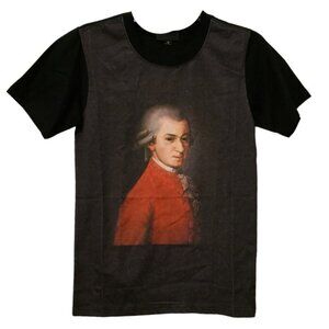 NWOT- Black Scale Wolfgang Amadeus Mozart Shirt Size X-Small